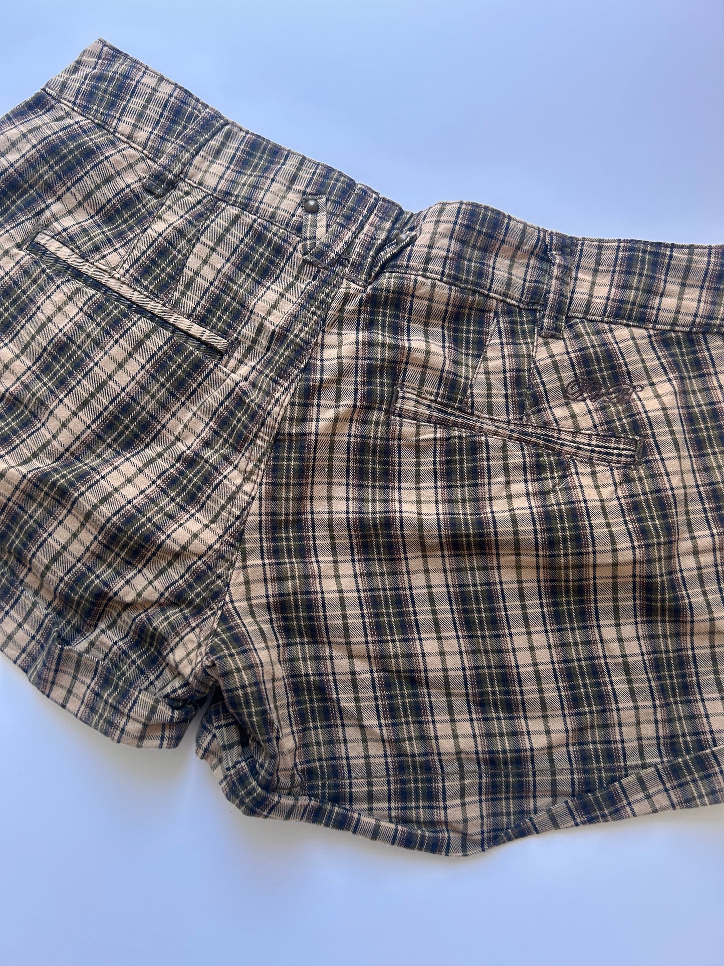 Plaid mini shorts size 36