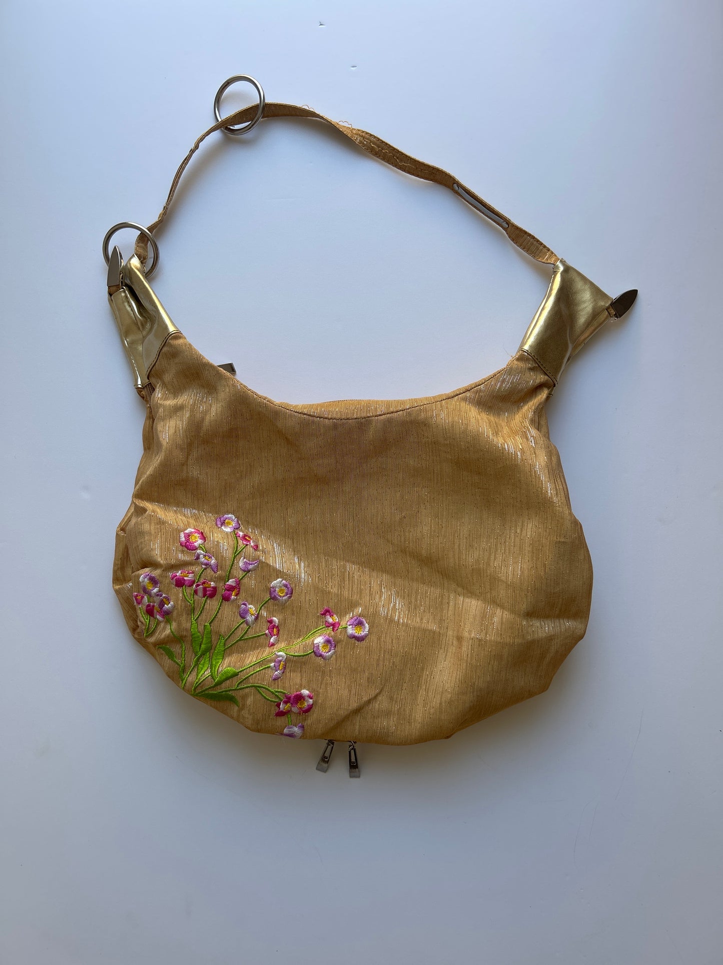 Beautiful golden bag with flower detail vintage