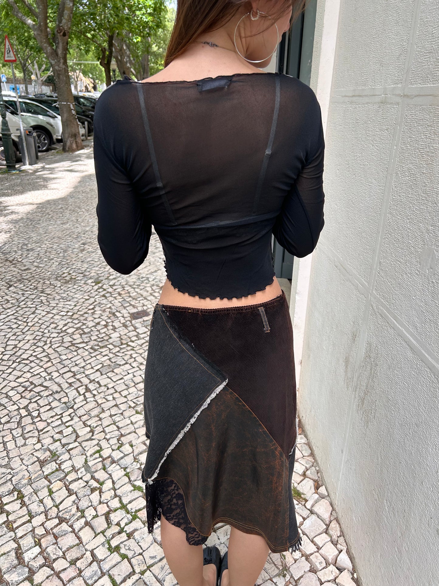 Faux leather midi skirt Size M (marks 42)