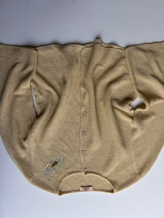 Adorable beige cardigan with bead detail size M