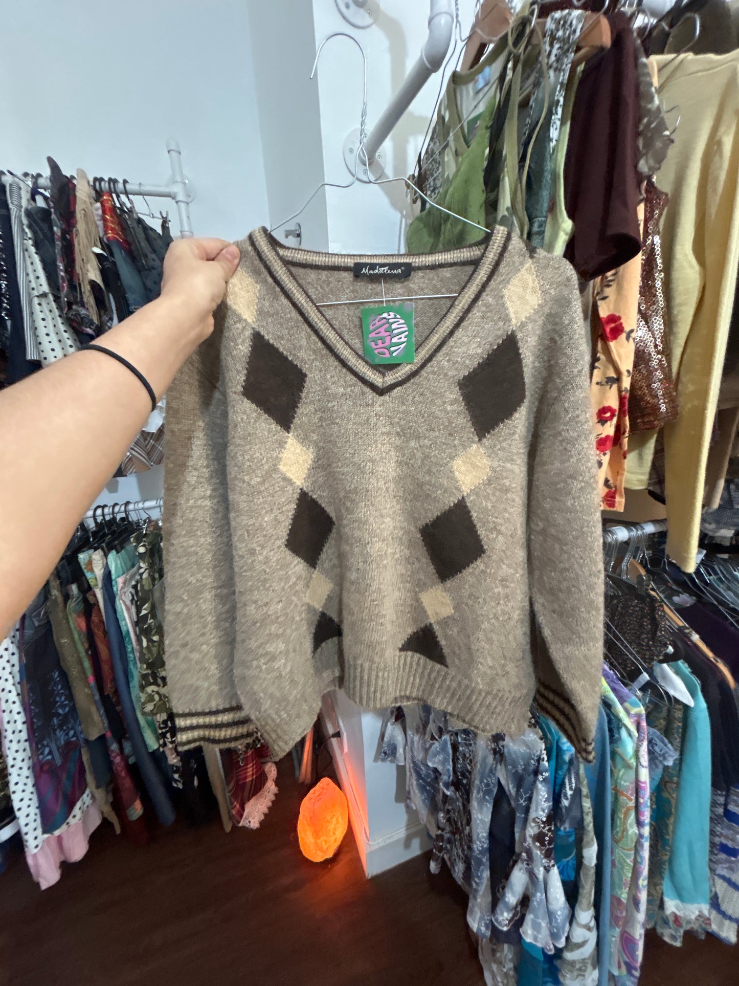 Adorable argyle sweater size M
