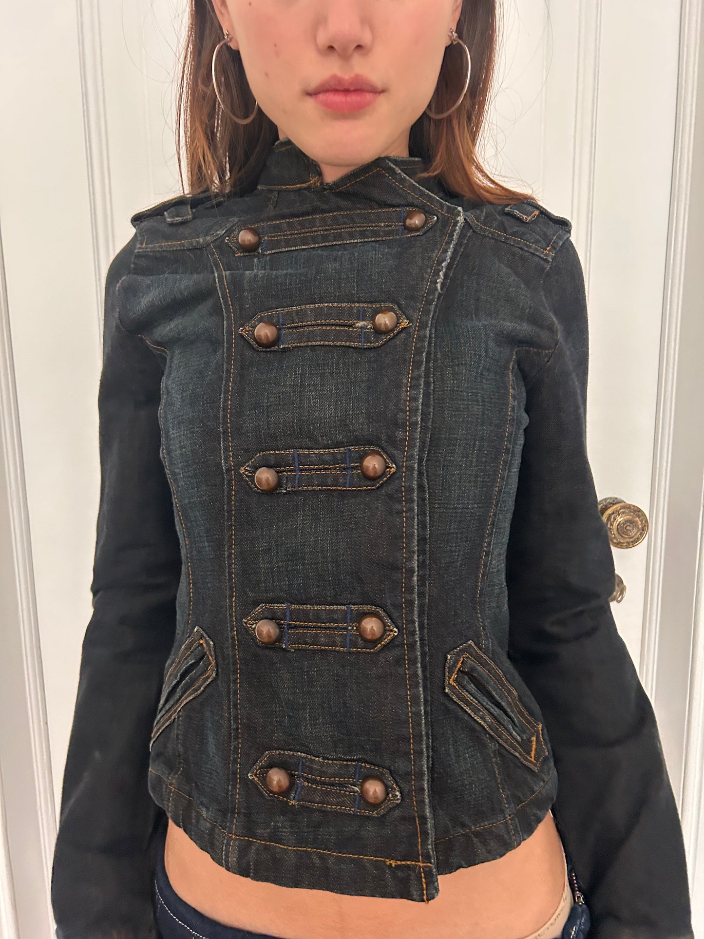 Iconic vintage denim militar style jacket size XS/S