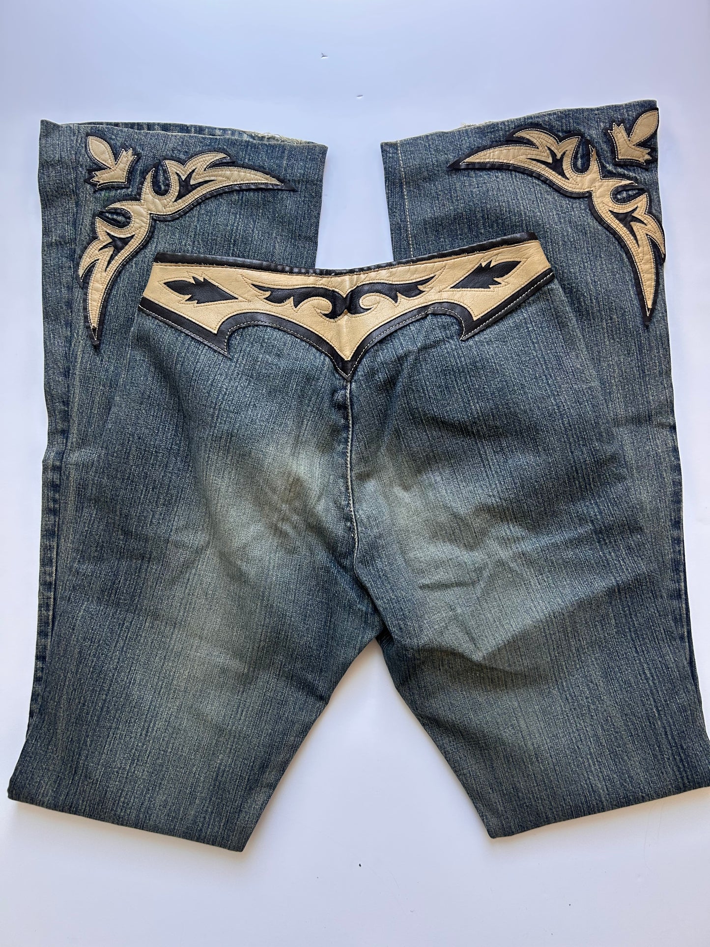 RARE Vintage Leather details miss sixty jeans size 34