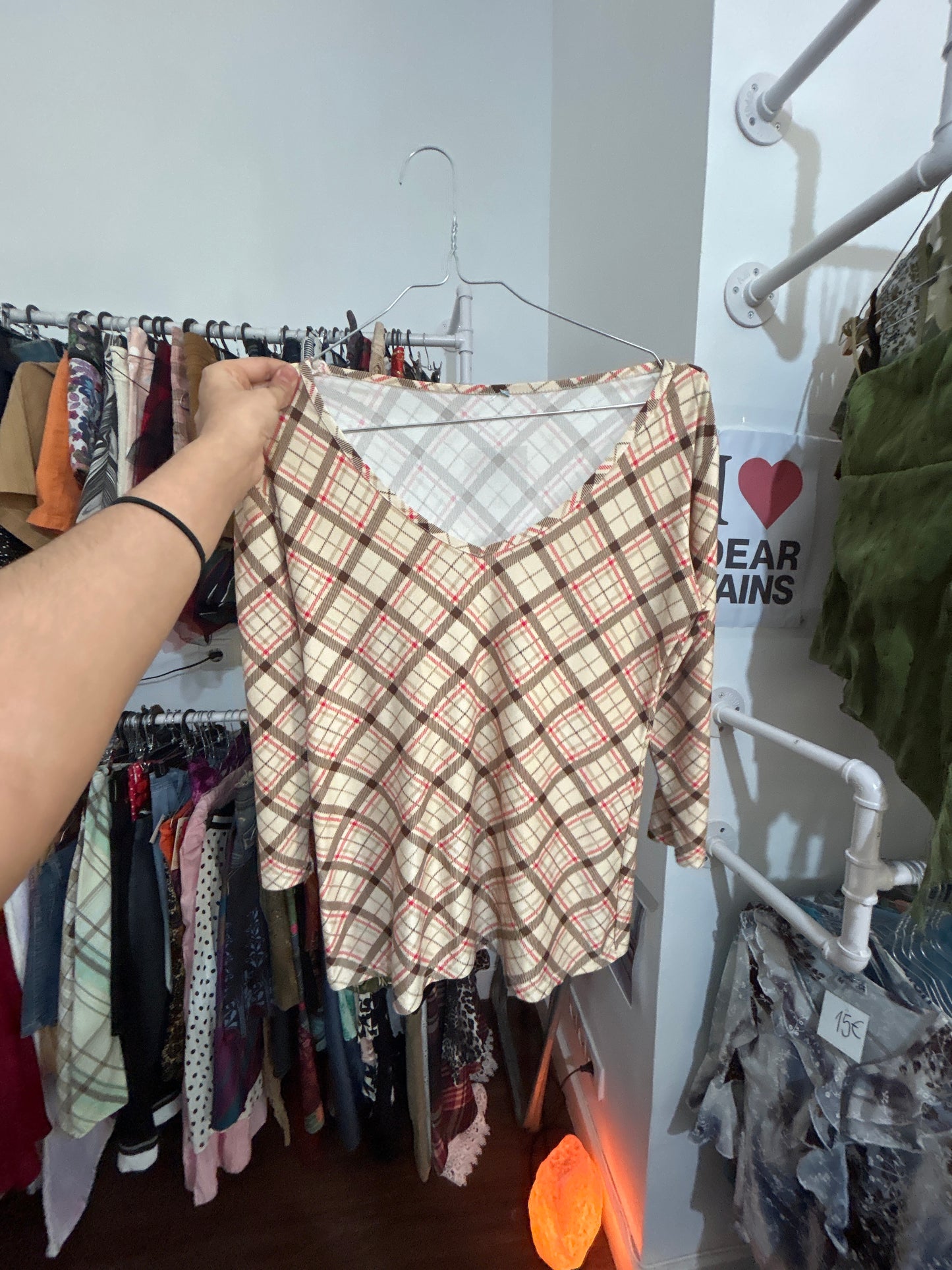 Adorable plaid shirt size L