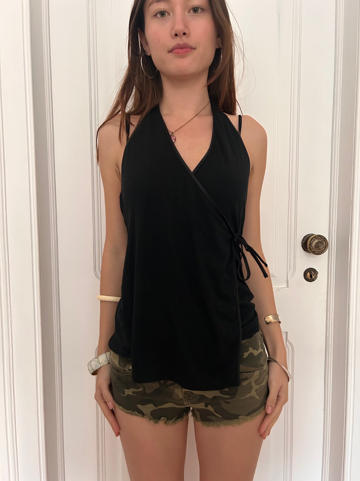 Adorable halter type black top adjustable size M
