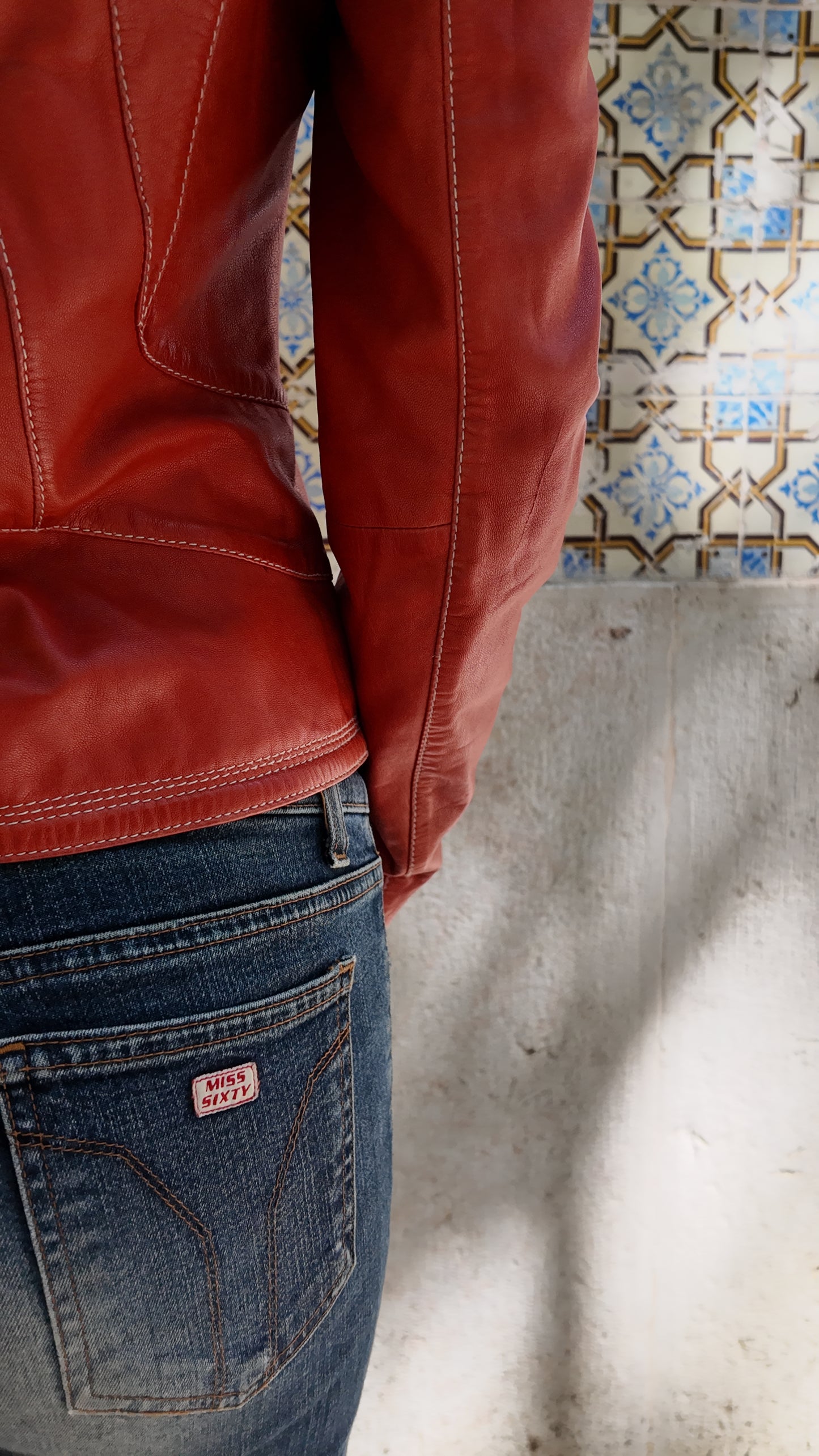 perfect vintage miss sixty leather details size 32