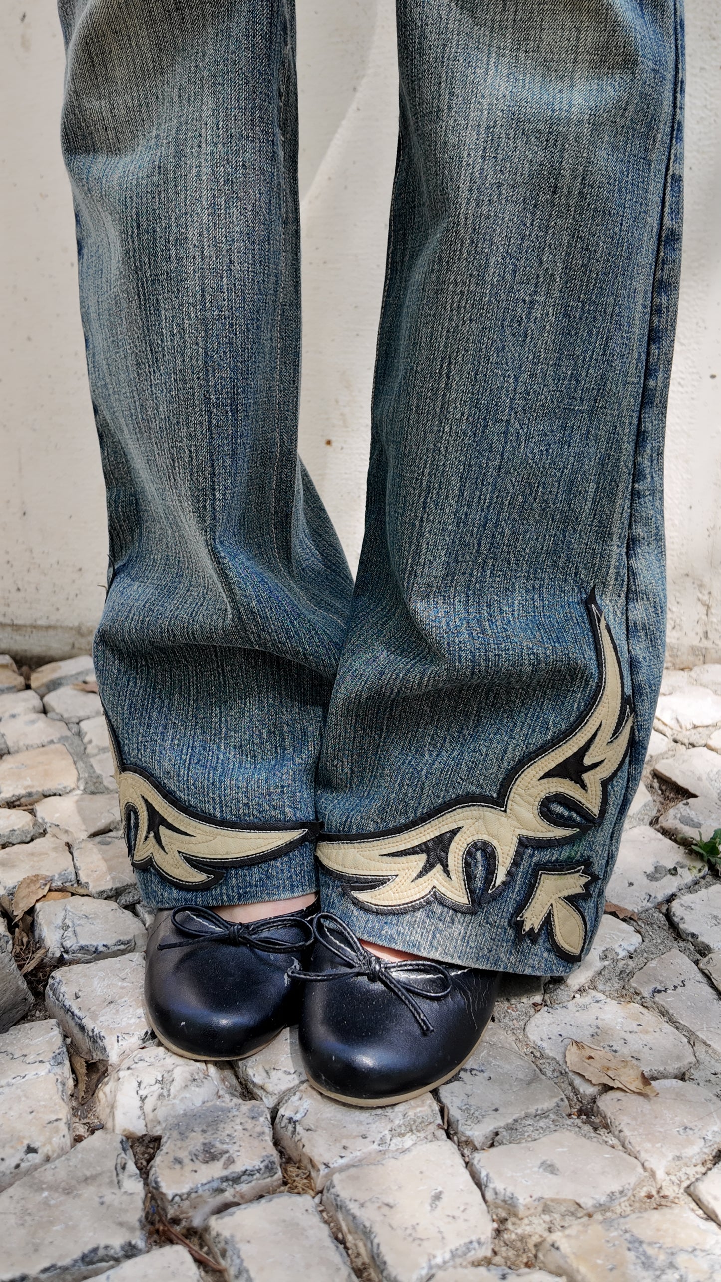 RARE Vintage Leather details miss sixty jeans size 34