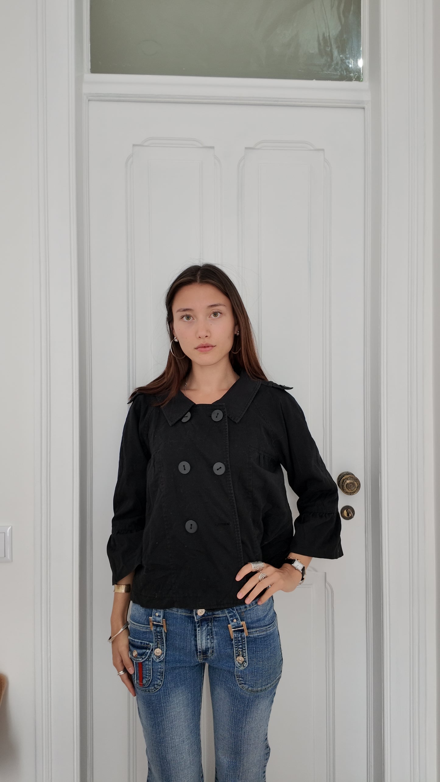 Adorable coquette jacket with missing button size S/M