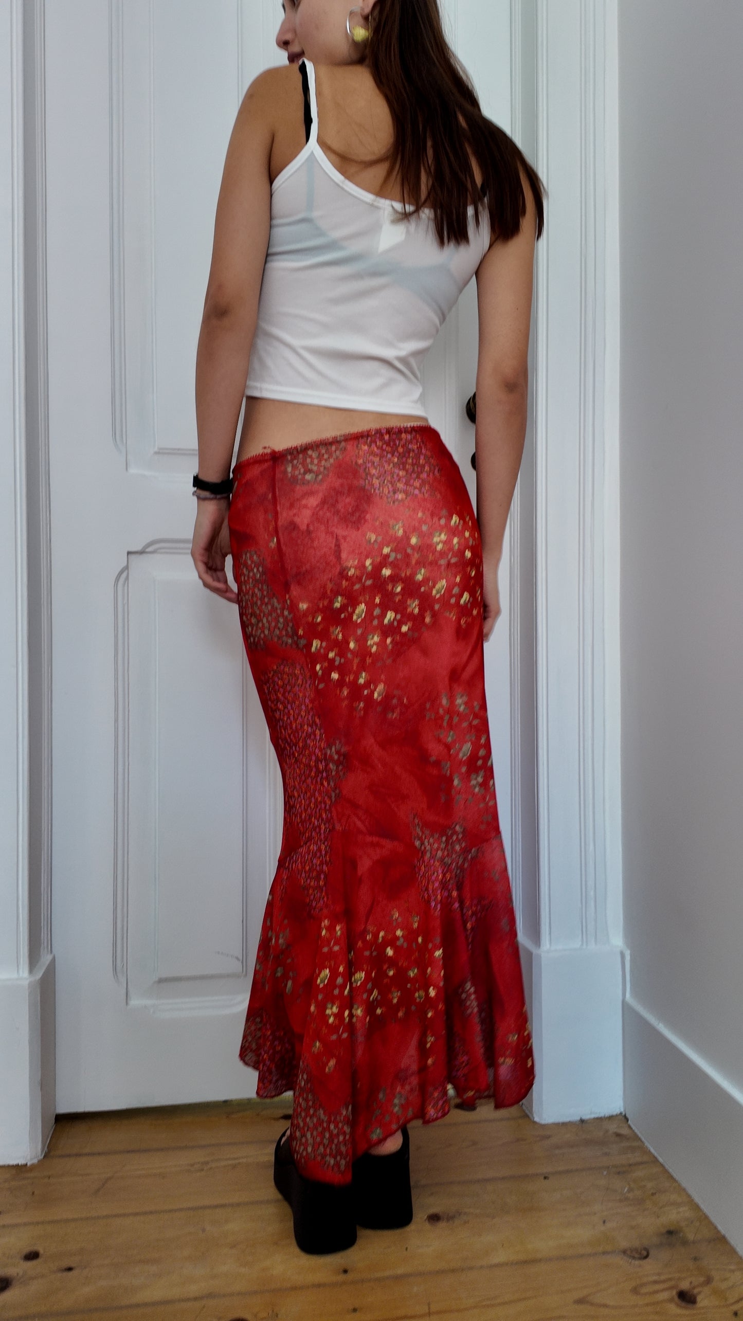 Perfect maxi flower skirt assymetric size 36