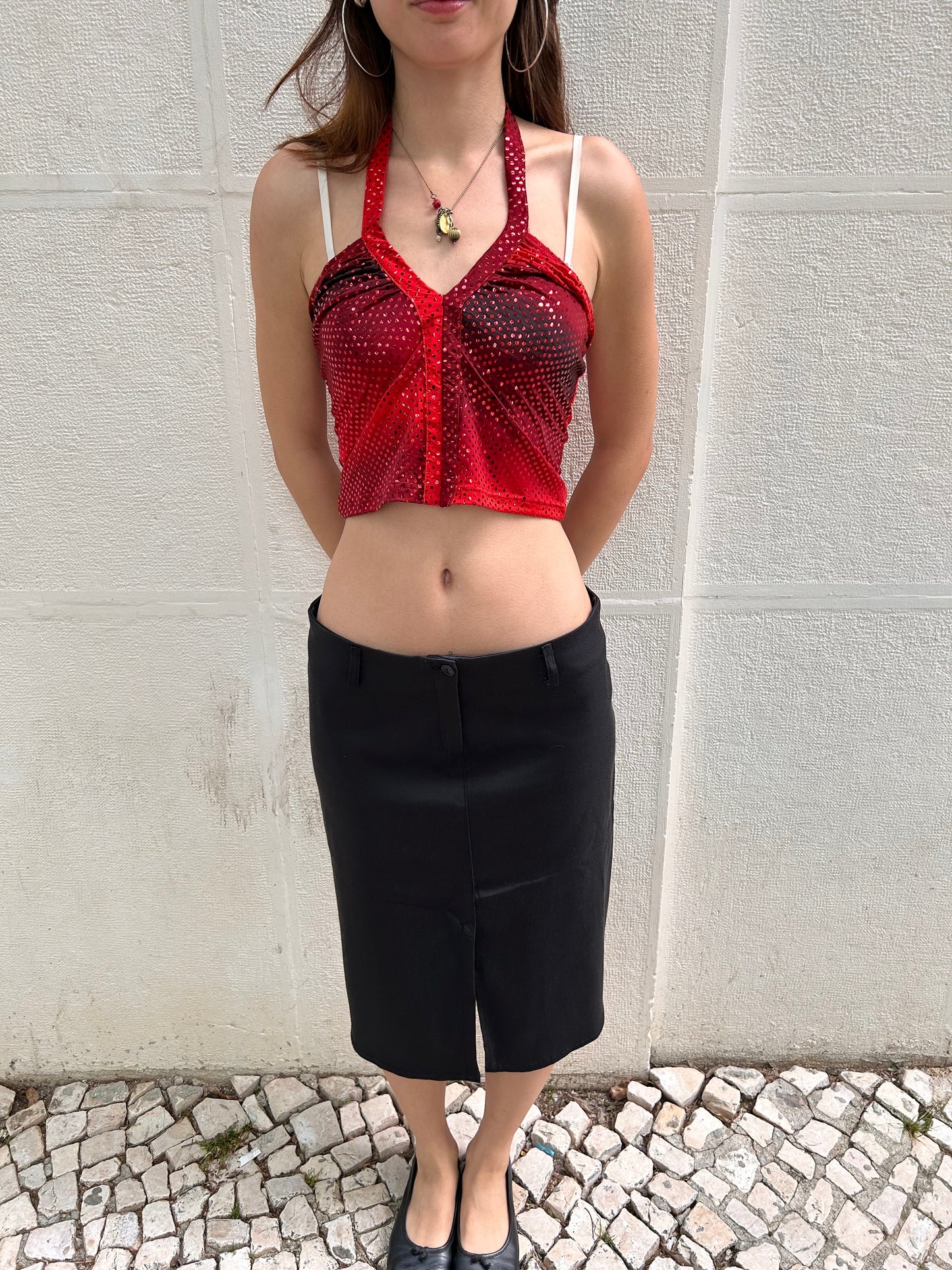 Adorable vintage shiny top Size S