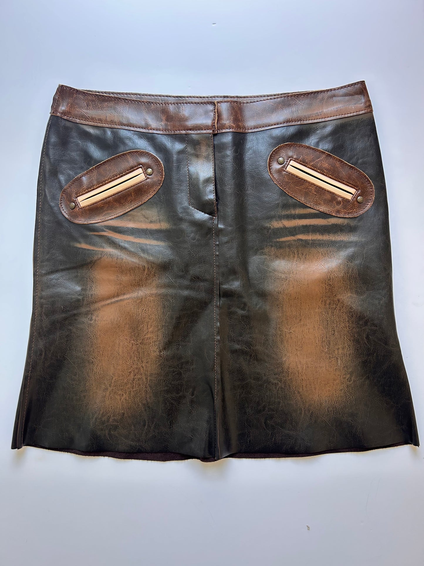 Faux Leather Miss Sixty Midi Skirt size 38