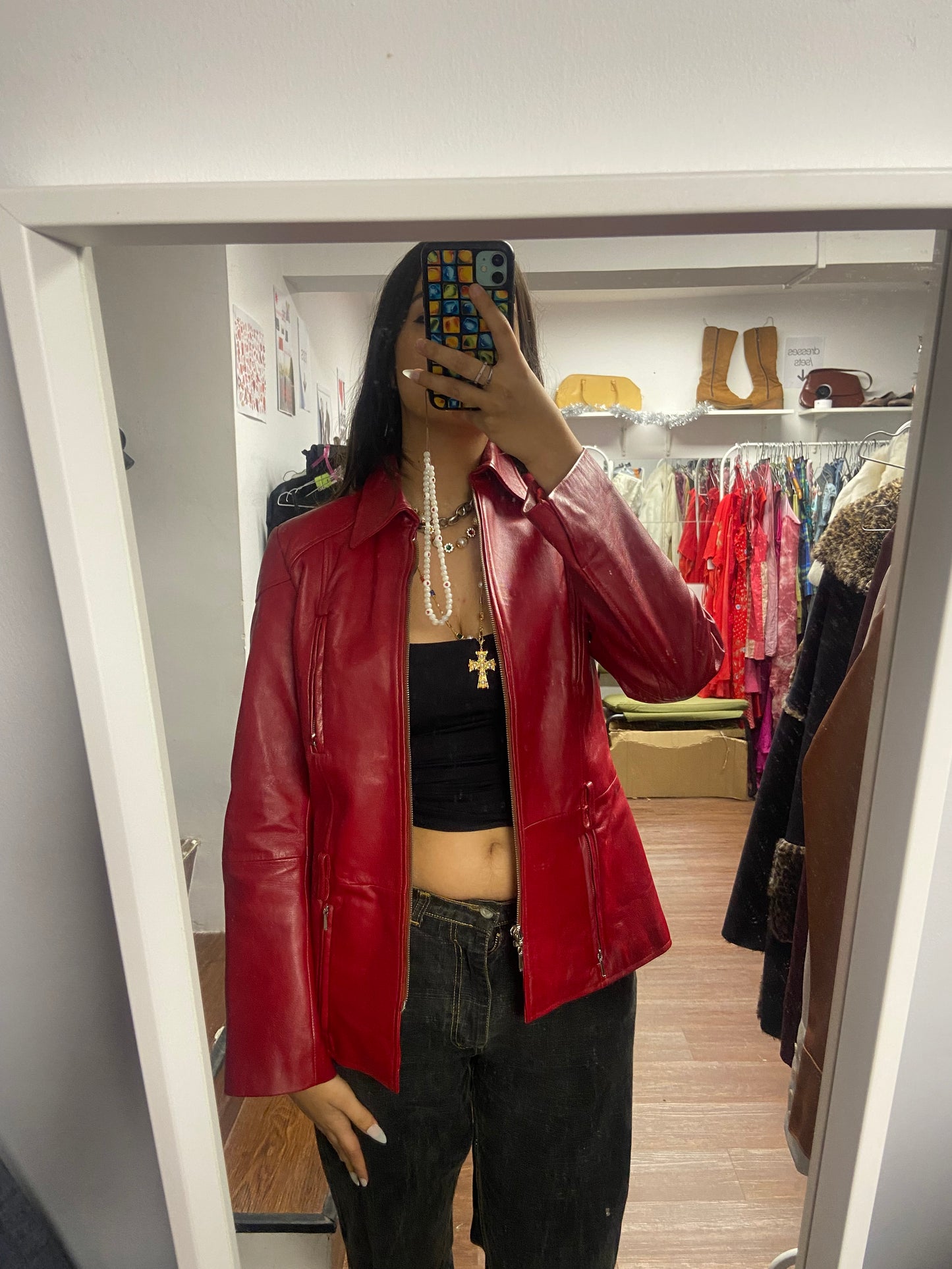 Adorable leather jacket size S