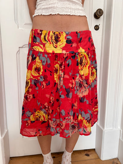 Iconic flower midi skirt size L