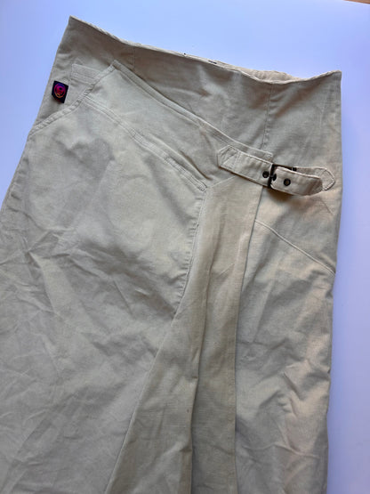 Perfect beige maxi skirt with small belt detail size M