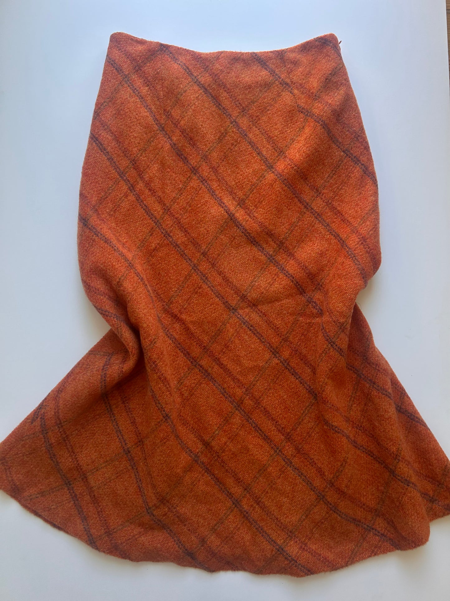 Orange  plaid maxi skirt