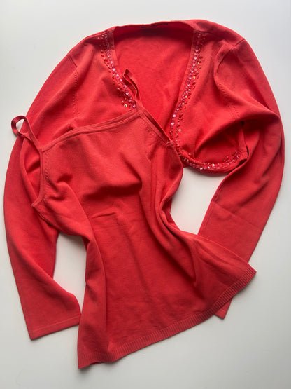 Adorable tank top and cardigan sleeve set size 36