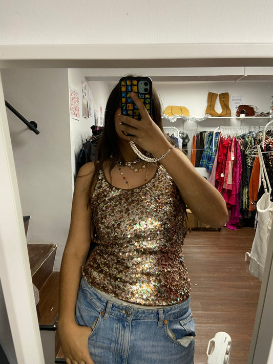 mermaid core sequin tank top size S