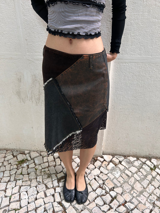 Faux leather midi skirt Size M (marks 42)