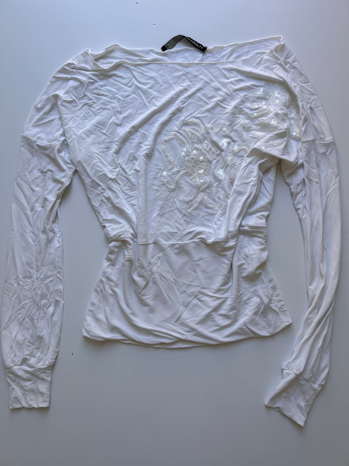 Long sleeve white top size M