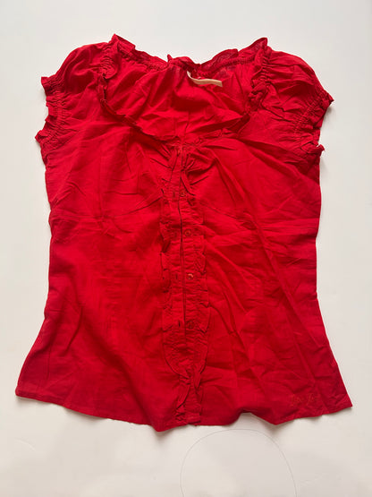Adorable milkmaker style red coquette top size M