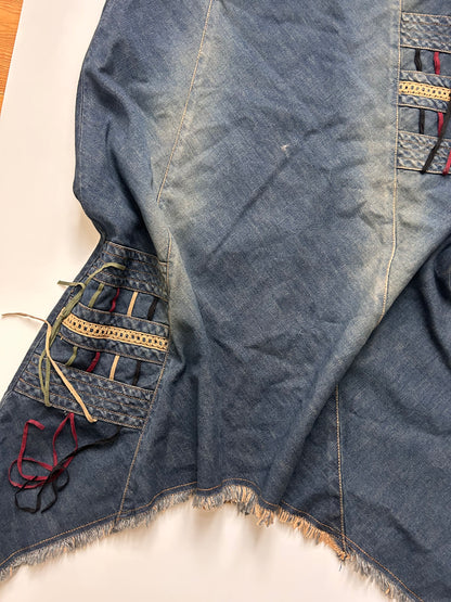 Vintage maxi dark fairy denim skirt size L
