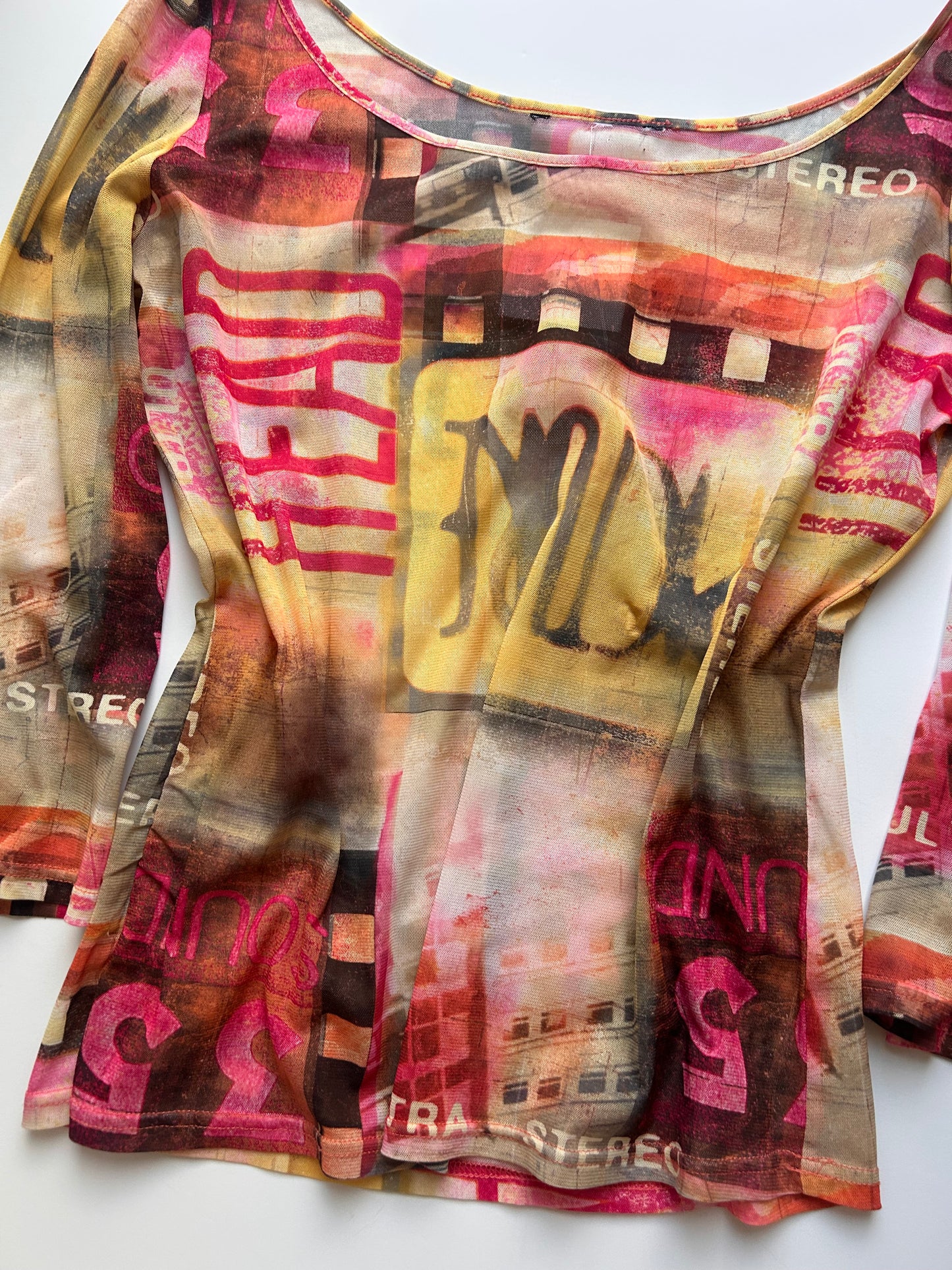 Adorable sheer graphic top size M/L