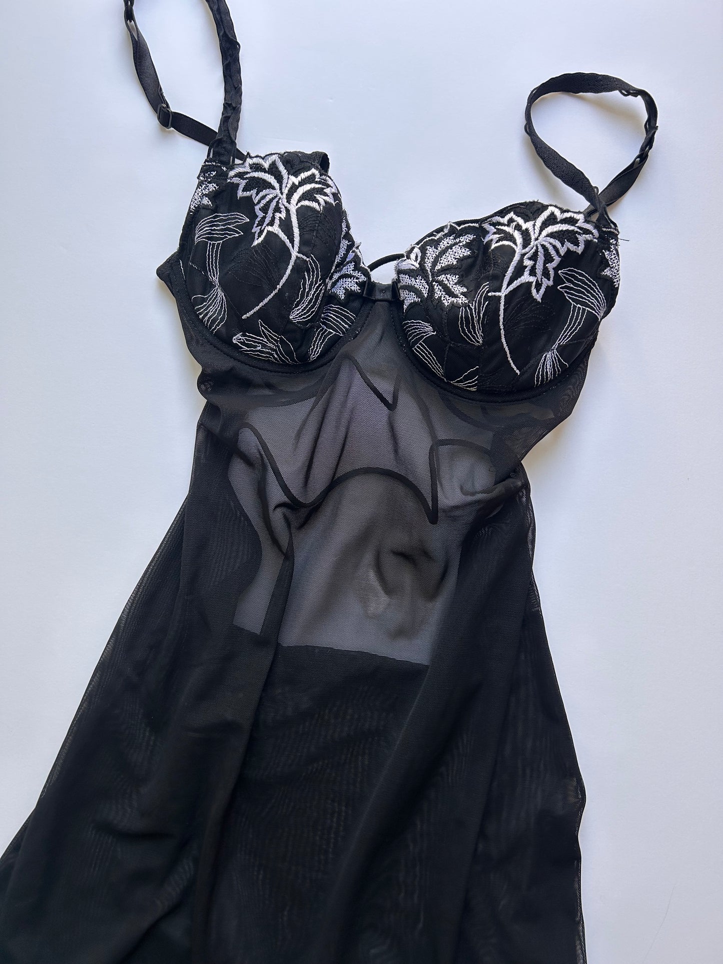 Adorable dark coquette long bustier size S