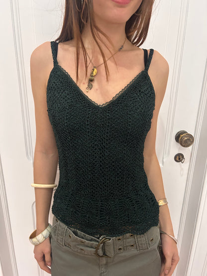 Perfect dark green fairy lace top size S