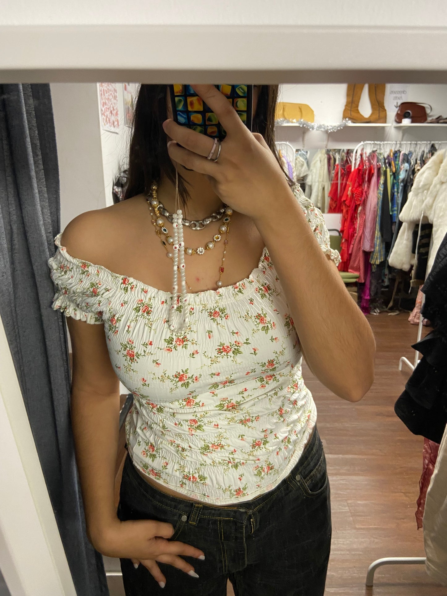 Adorable coquette flower top size S/M