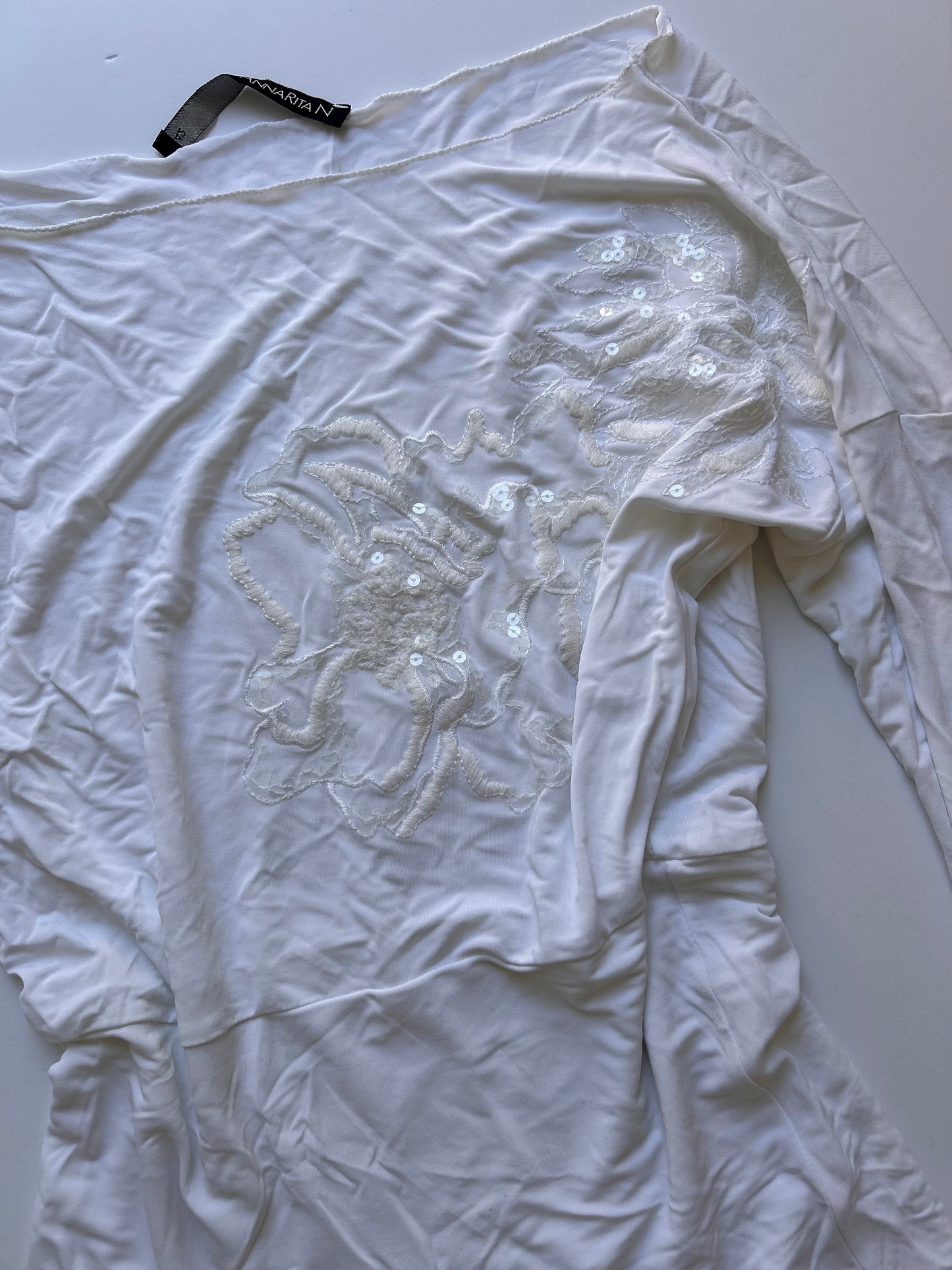 Long sleeve white top size M