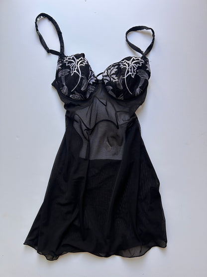 Adorable dark coquette long bustier size S