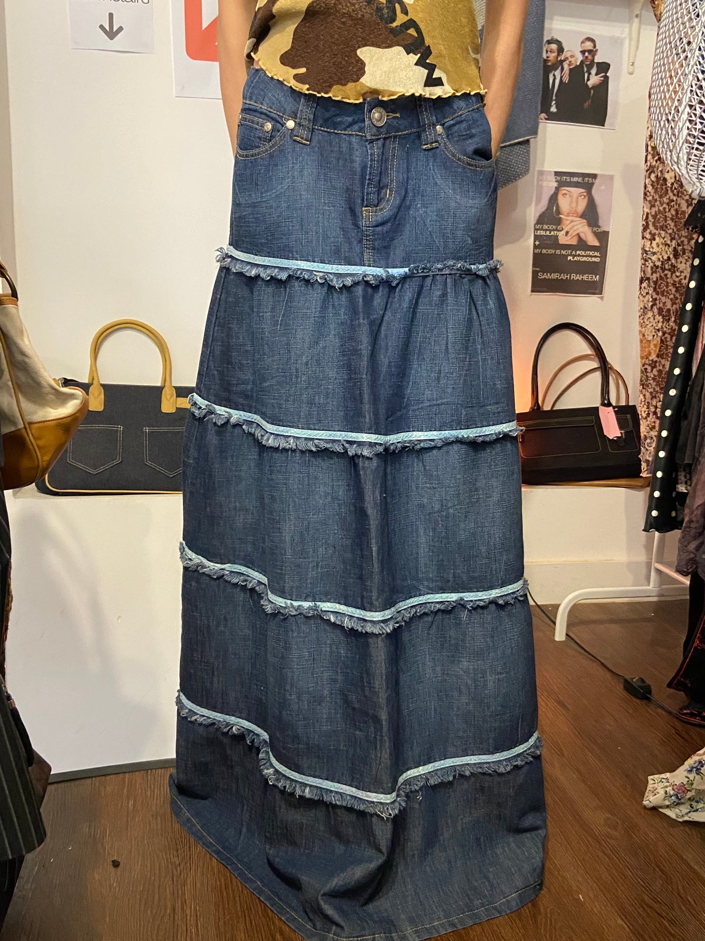 Perfect vintage long denim skirt size 38