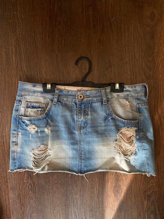 Denim mini skirt