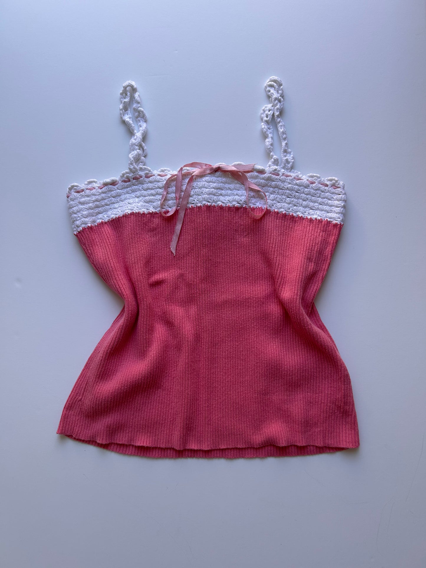 Coquette tank top with crochet detail size S (light than in the photo)