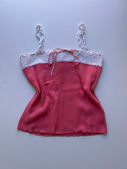 Coquette tank top with crochet detail size S (light than in the photo)