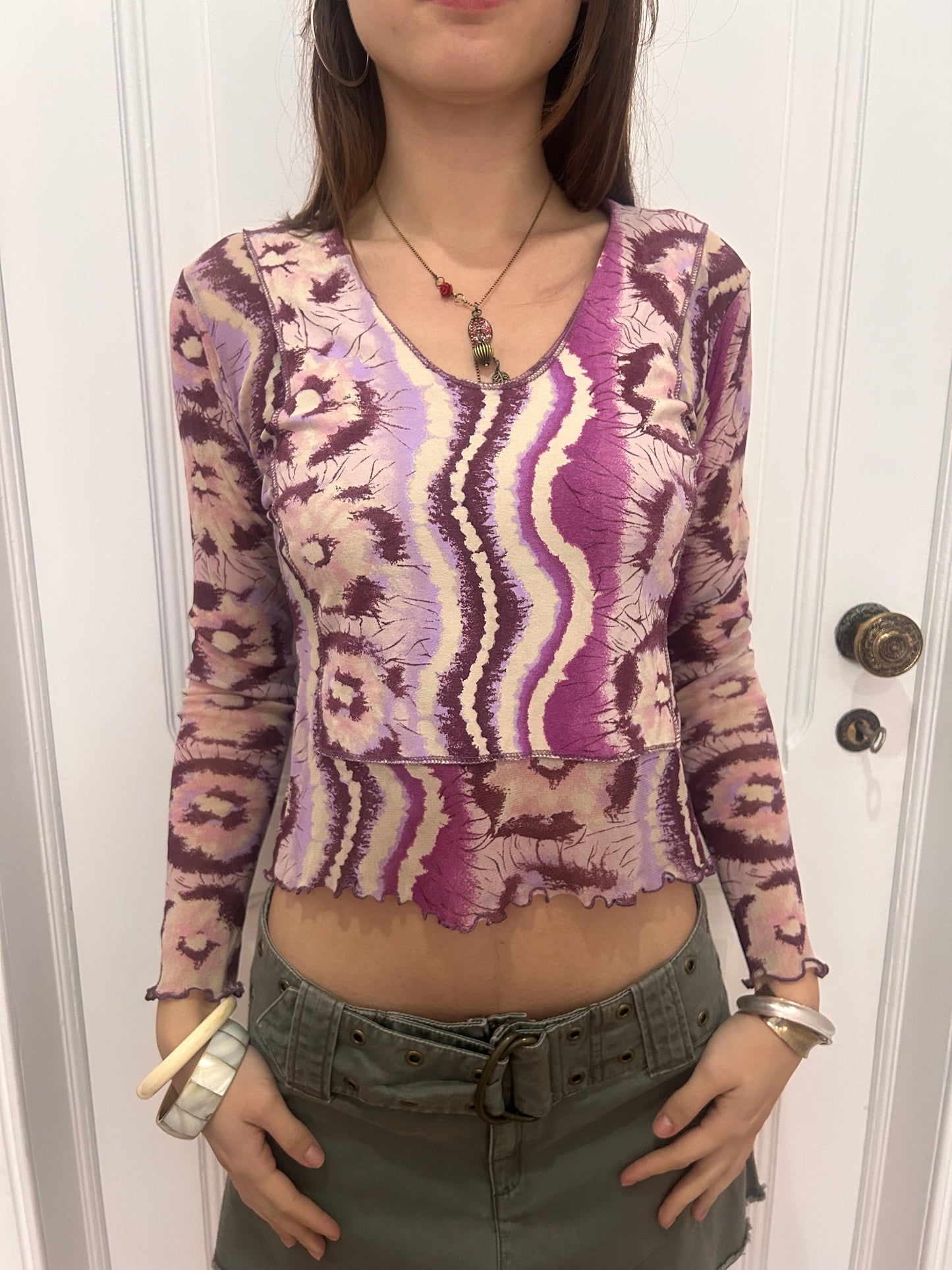 Iconic long sleeve funky print size XS