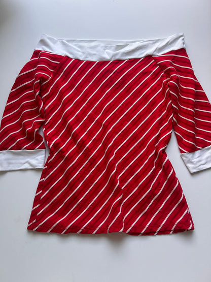 Adorable red mid sleeve top size S/M