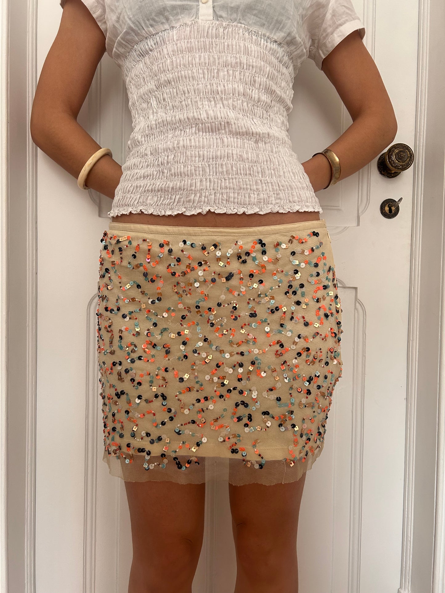 Adorable mini skirt with sequin detail size S