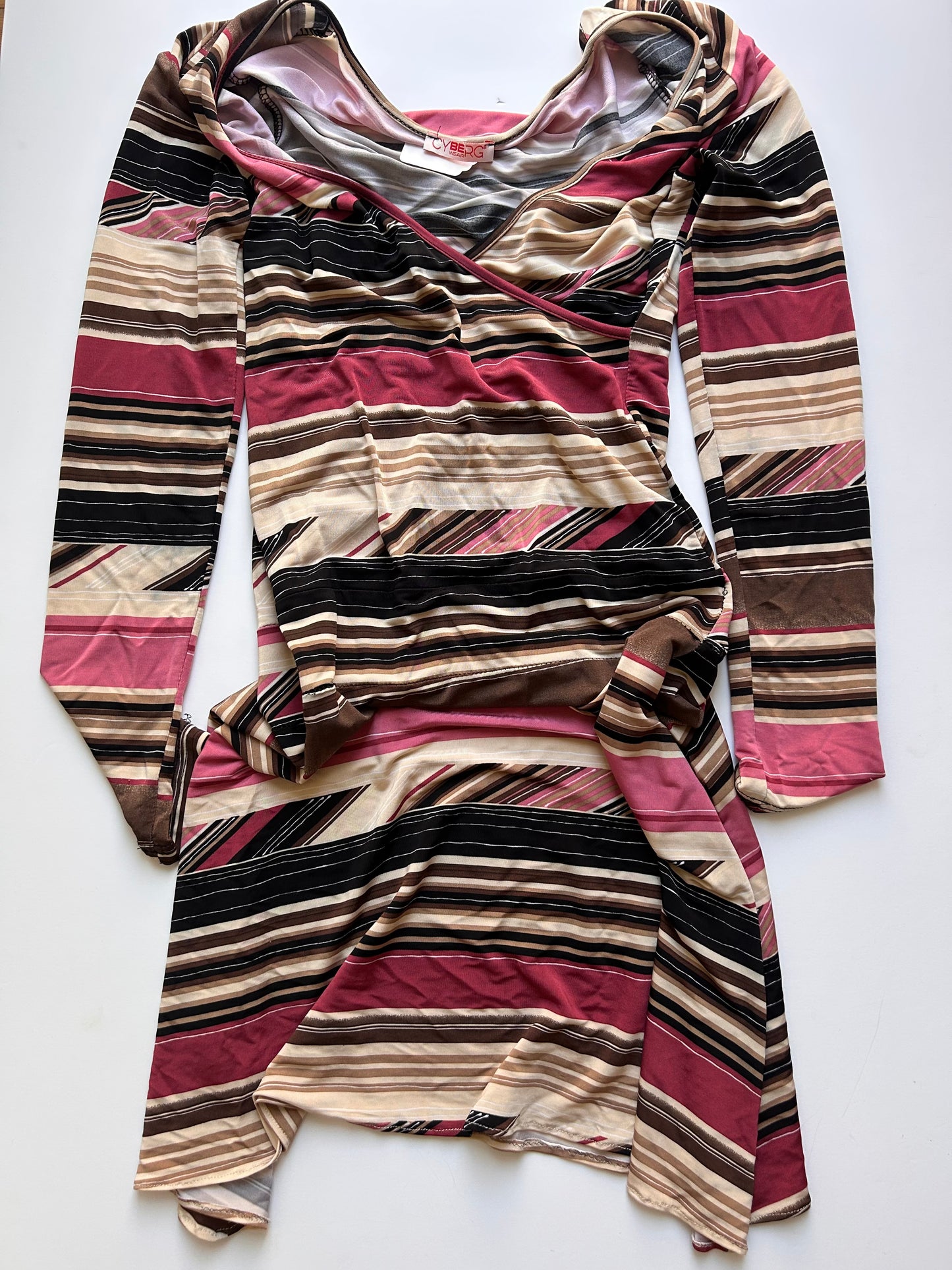 Adorable midi 90s style striped dress size M