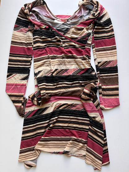 Adorable midi 90s style striped dress size M