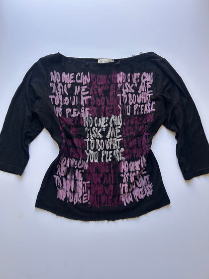 Iconic graphic mid sleeve top size S