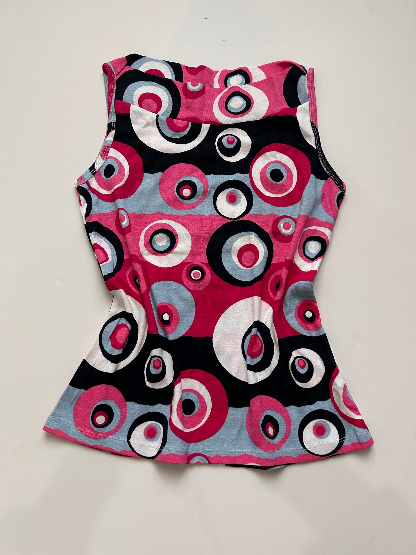 Adorable funky print 80s groovy style top size M