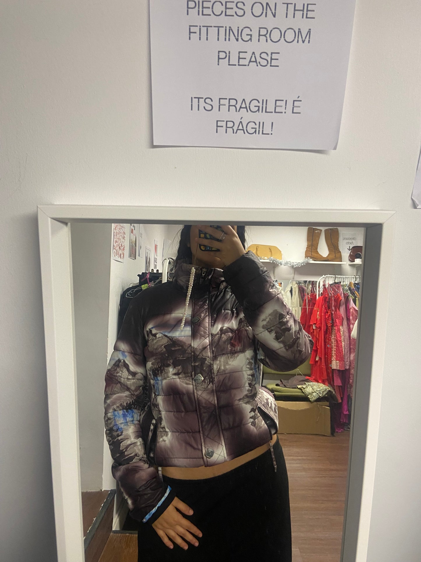 Iconic galaxy puffer jacket size S