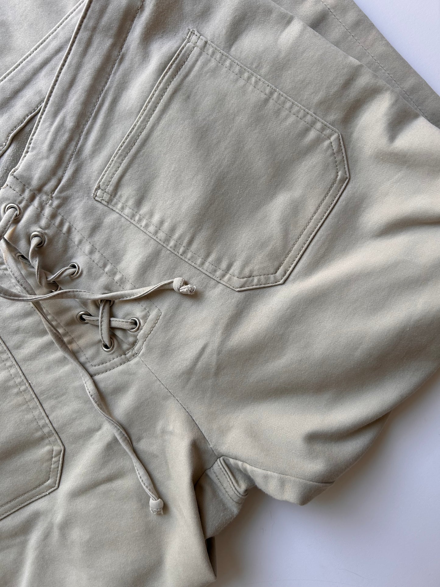 Adorable beige jeans with lace size S