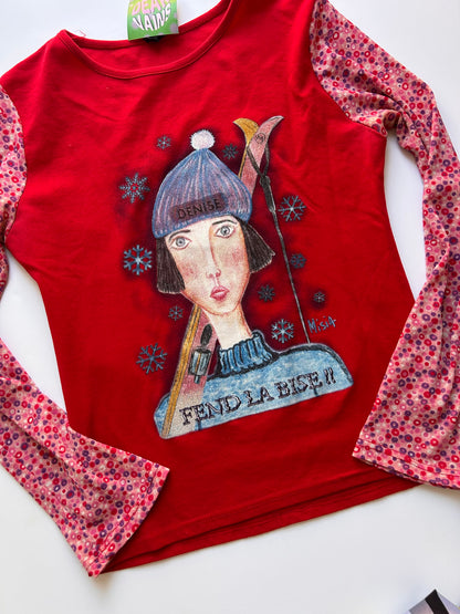 Long sleeve top cool graphic size M