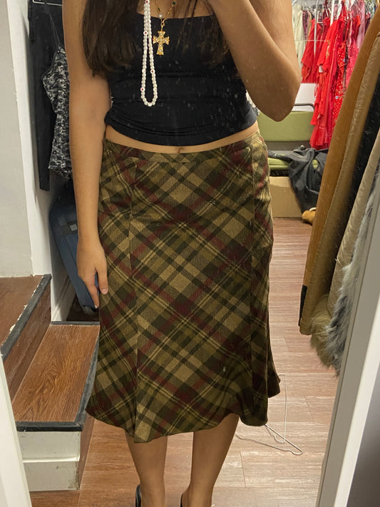 Perfect 90s plaid midi skirt size 38