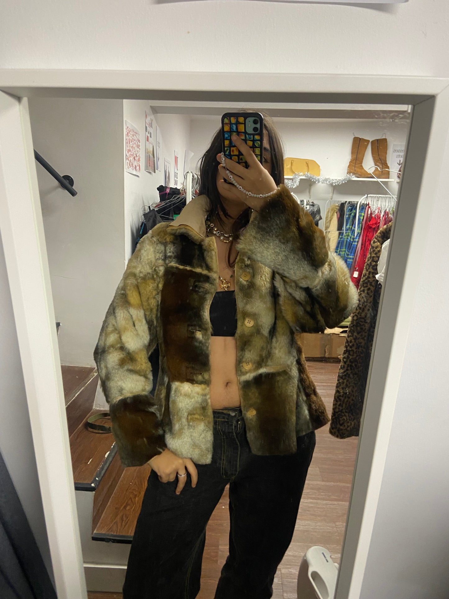 Vintage furr jacket size M/L