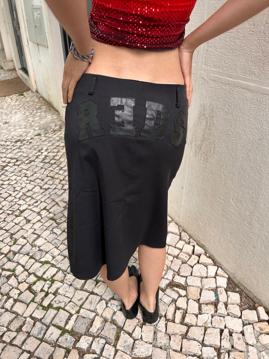 Iconic midi skirt with writting on the back SizeM