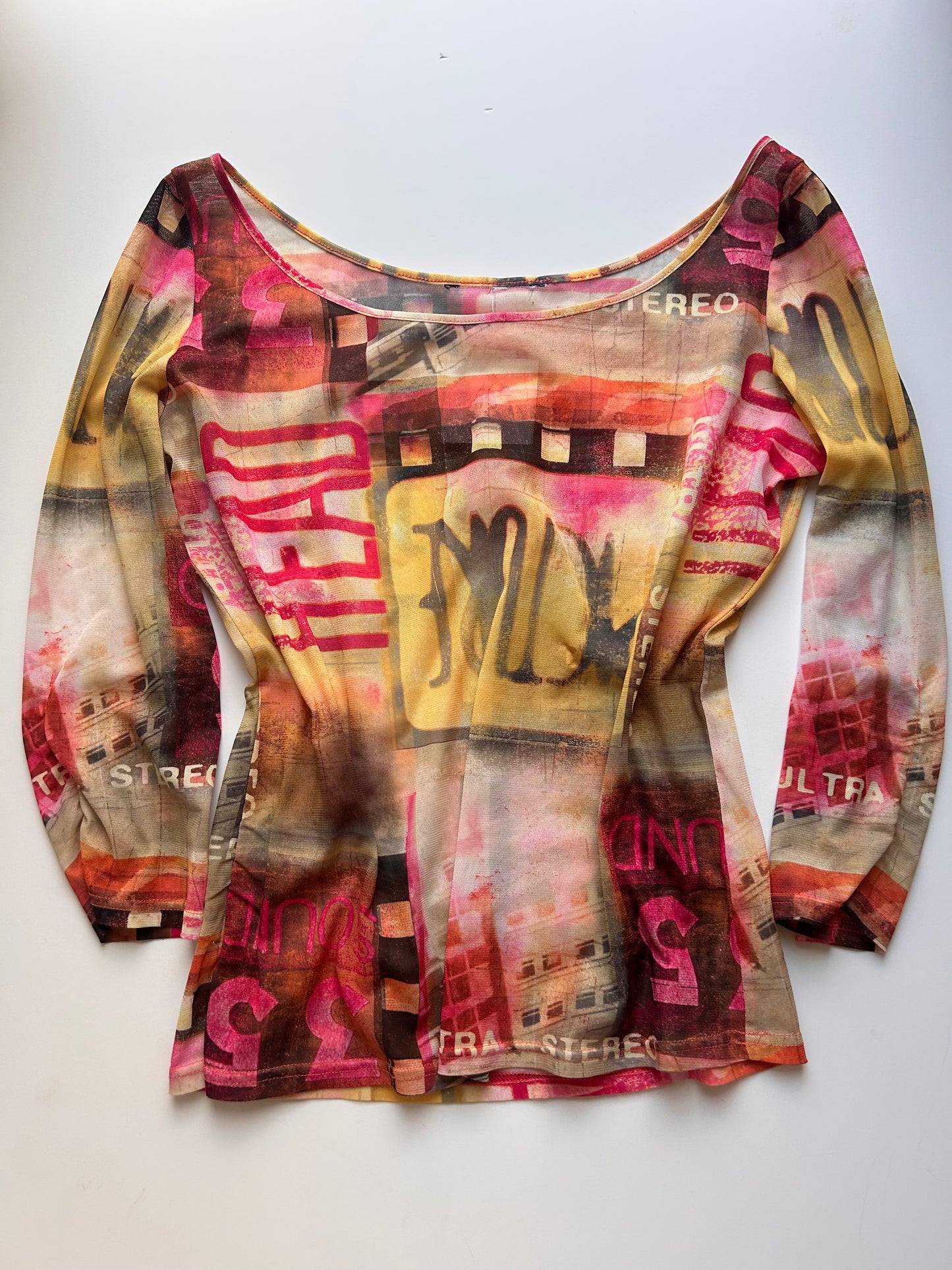 Adorable sheer graphic top size M/L