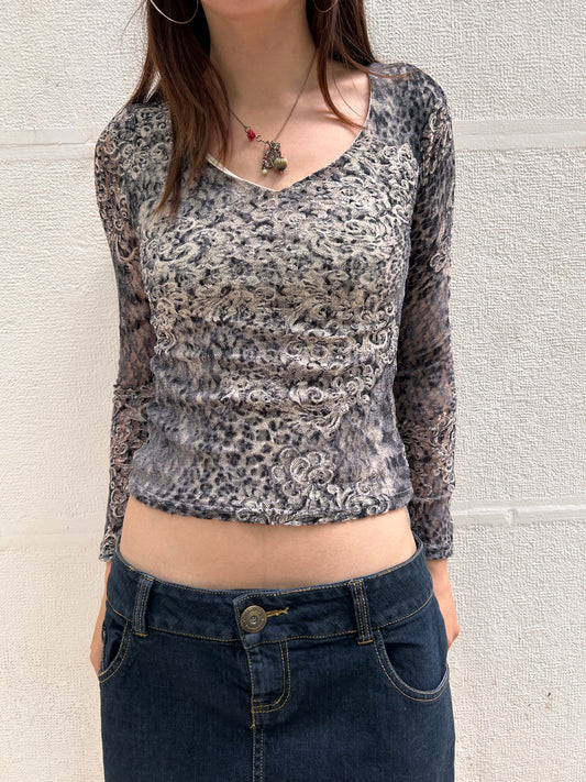 Adorable fairy lace long sleeve Top S
